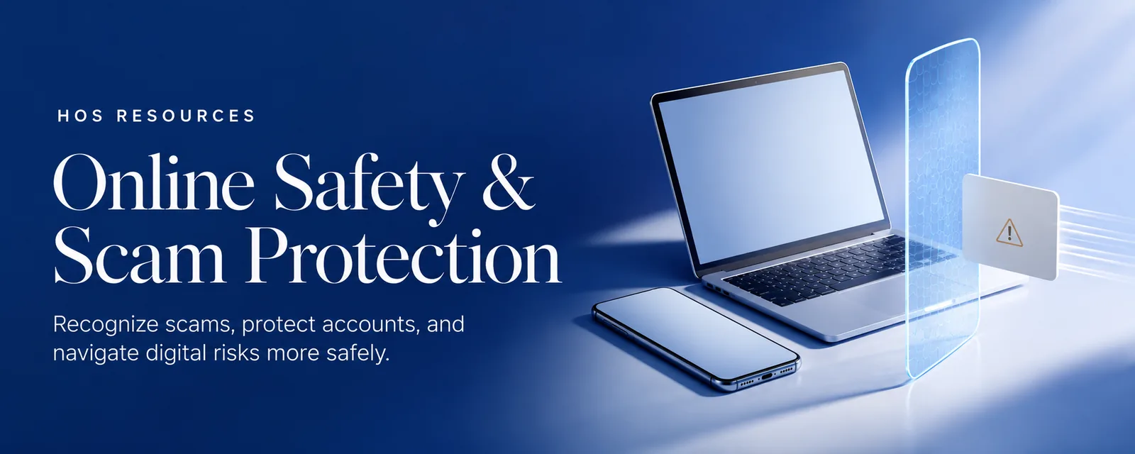 HOS Online Safety and Scam Protection resources banner